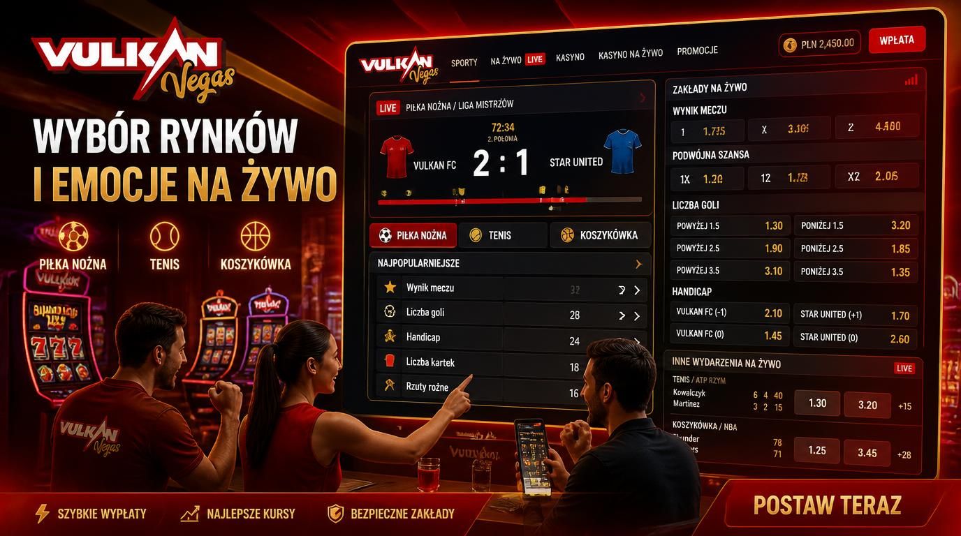 Gra pokazująca zabawę z zakładami sportowymi i szeroki wybór opcji na żywo