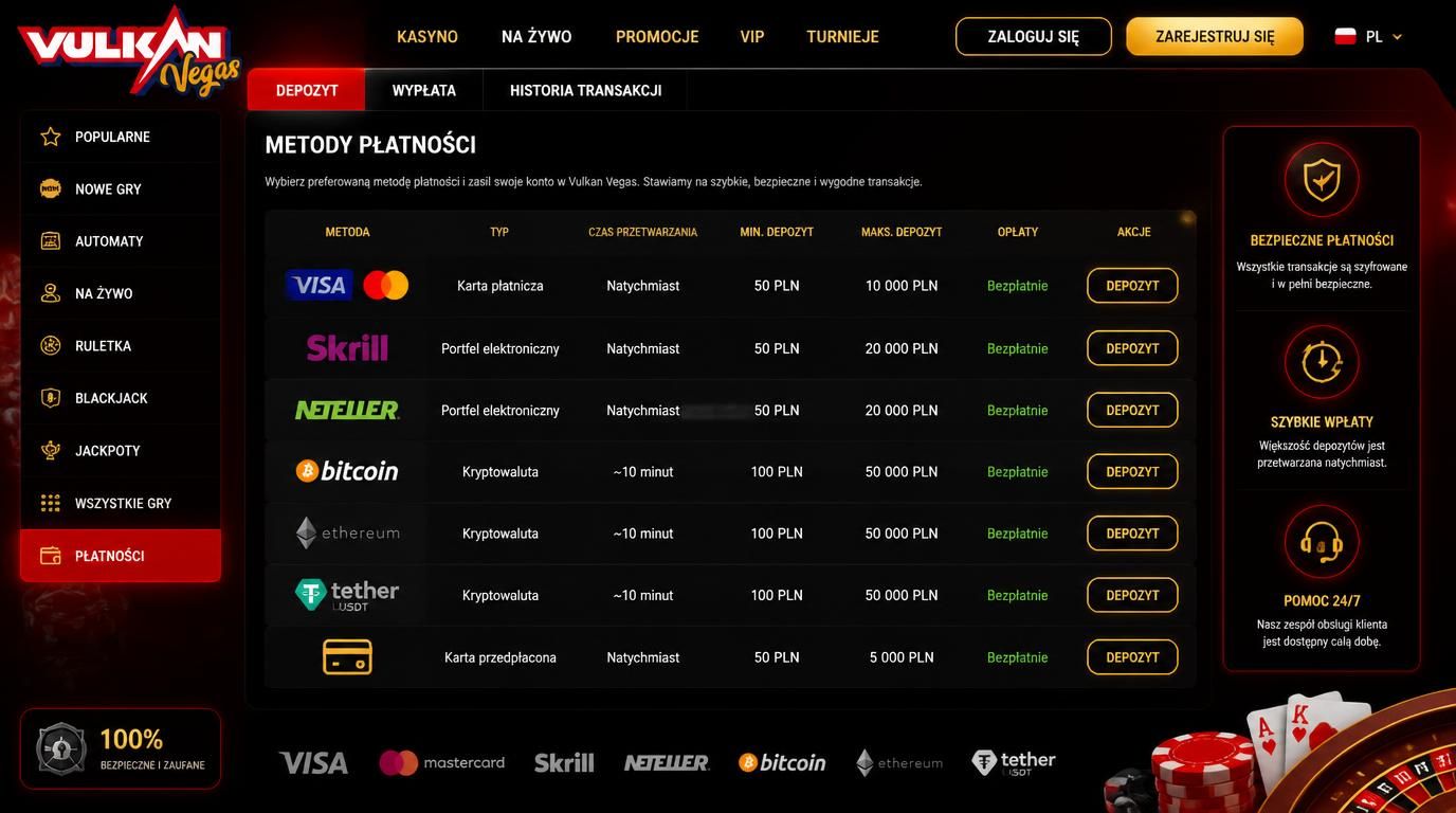 Ikony różnych metod płatności: karta, portfele, krypto, prepaid
