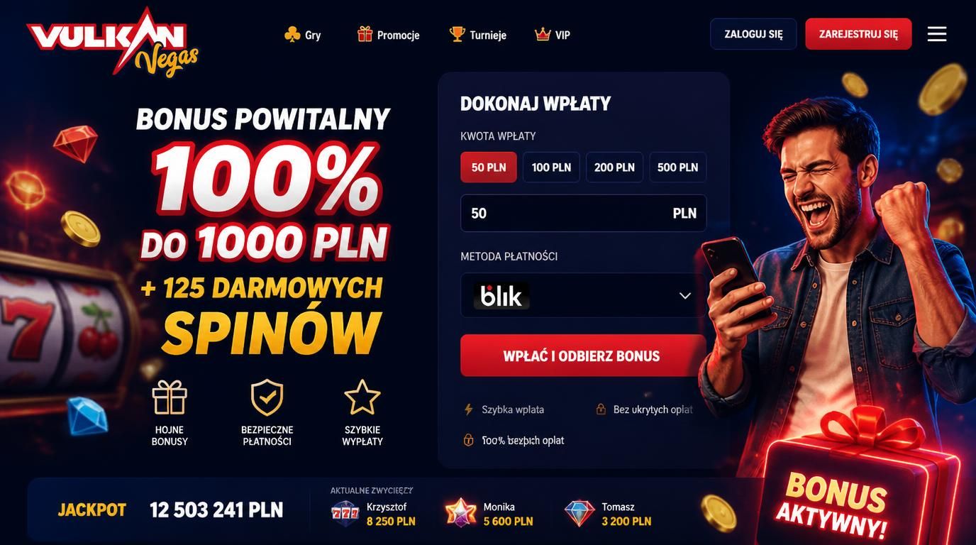Formularz powitalny kasyna z bonusami w PLN